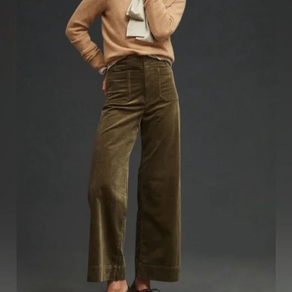 Maeve Collette pants, olive green corduroy, sz 26